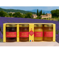 Discovery box of 4 jars of honeys from France 2